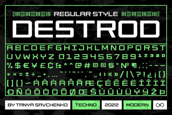 Destrod: A Modern Techno Sans Serif for Bold Campaigns