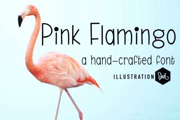 Pink Flamingo Font for Handmade Creations